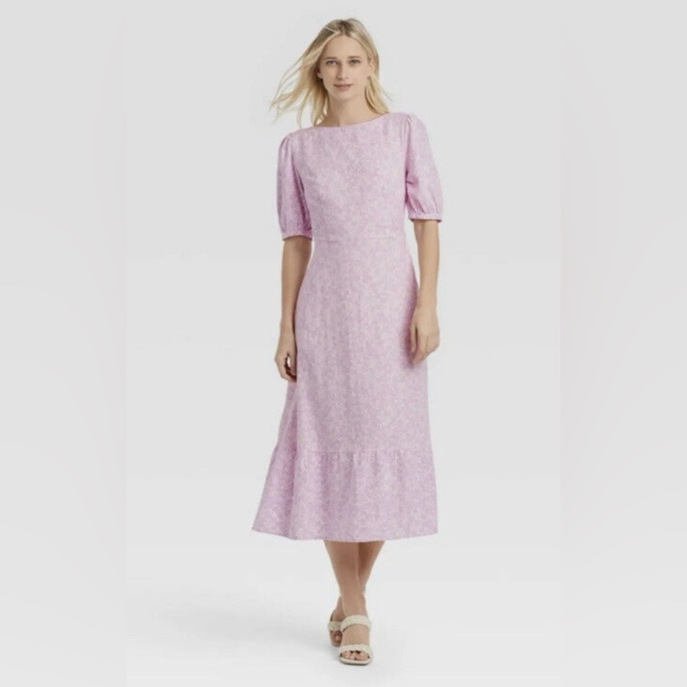 Who What Wear Purple Floral Dress